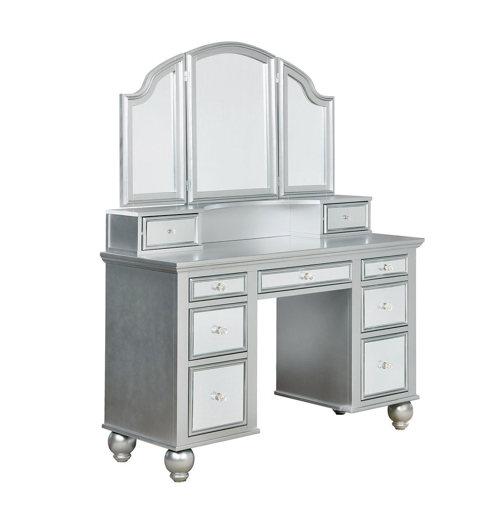Furniture of America - Tracy Vanity w/ Stool in Silver - CM-DK6162SV View 4