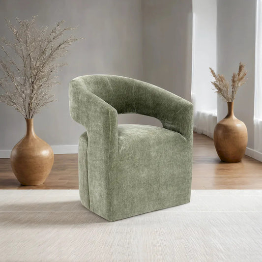 Furniture of America - Tresa - Dining Arm Chair W/ Casters, Green - FM-AC3002GR view 2