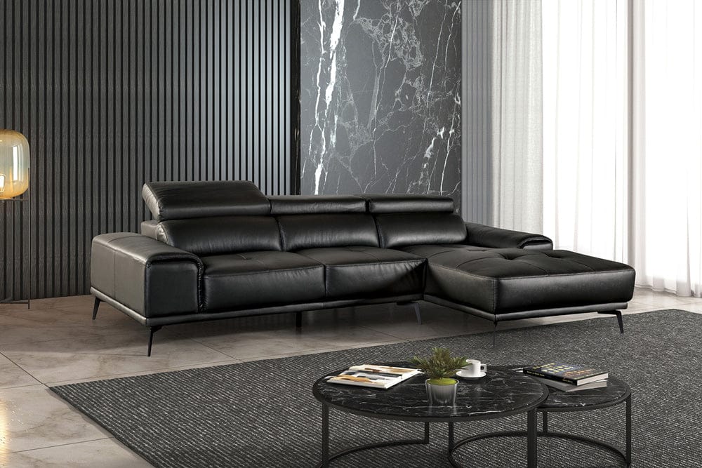 Furniture of America - Vadso Sectional, Right Chaise in Black - FM69005BK-SECT-R View 1