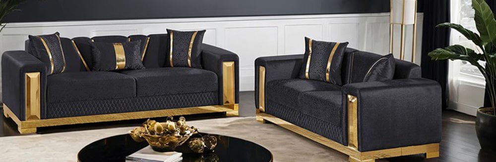 Furniture of America - Valdosta Sofa + Loveseat - FM67001BK-2PC View 1