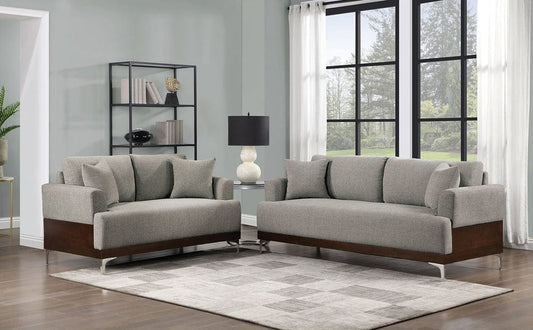Furniture of America - Vallarta Chair in Gray/Walnut - CM6458GY-CH View 2