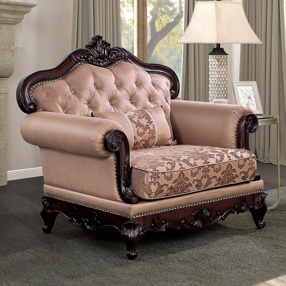 Furniture of America - Veracruz Chair in Dark Cherry/Light Brown - FM65002BR-CH View 1