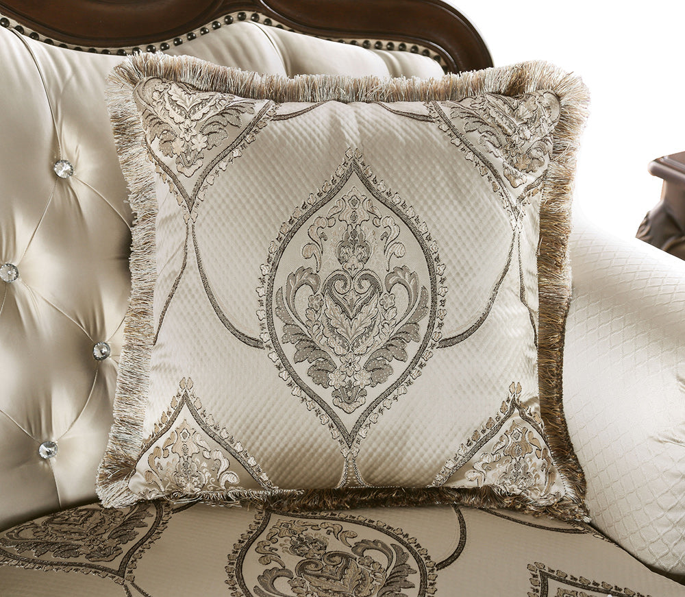 Furniture of America - Veracruz Loveseat in Dark Cherry/Beige - FM65002BG-LV View 2