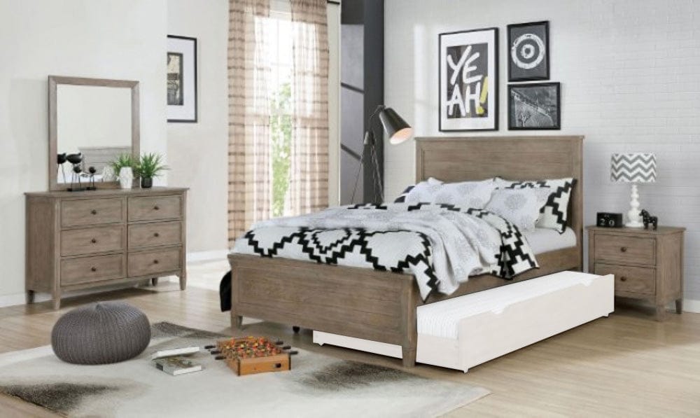 Furniture of America - Vevey 4 Pc. Full Bedroom Set in Wire-Brushed Warm Gray - FOA7175F-4PC