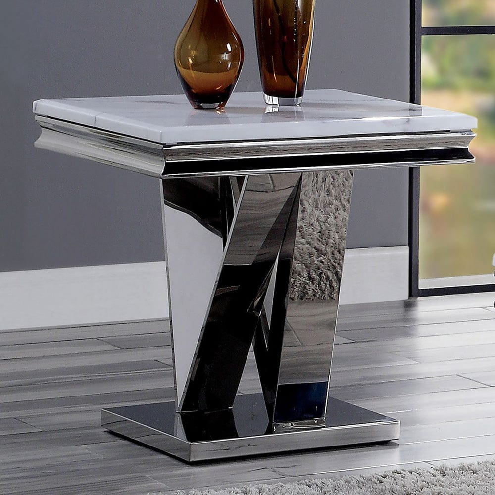 Furniture of America - Villarsglane End Table in Chrome - CM4284E-TABLE View 1