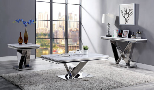 Furniture of America - Villarsglane Sofa Table in Chrome - CM4284S-TABLE View 2