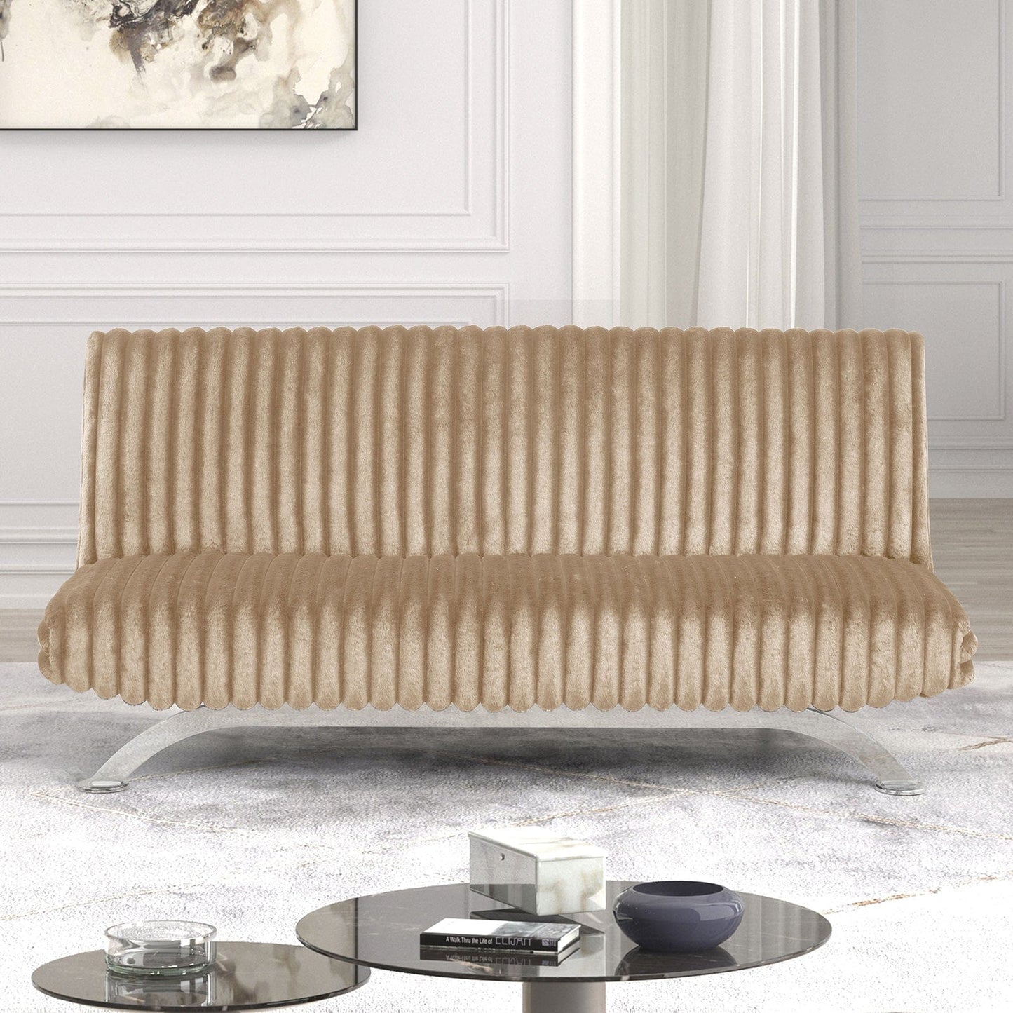 Furniture of America - Villeneuve Futon Sofa Bed in Taupe - FM2906TP View 3
