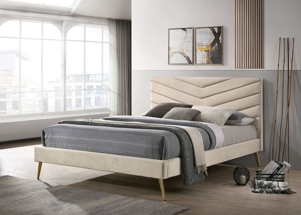 Furniture of America - Vivar Queen Bed in Beige - CM7220BG-Q-BED View 1