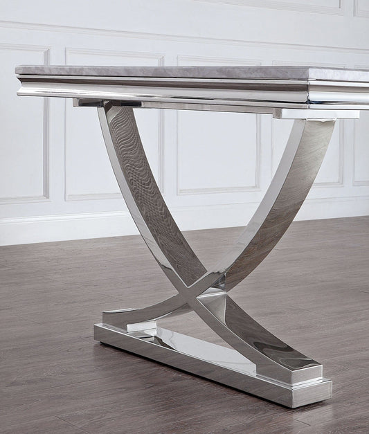 Furniture of America - Wadenswil Dining Table in Chrome - CM3295T-TABLE View 2