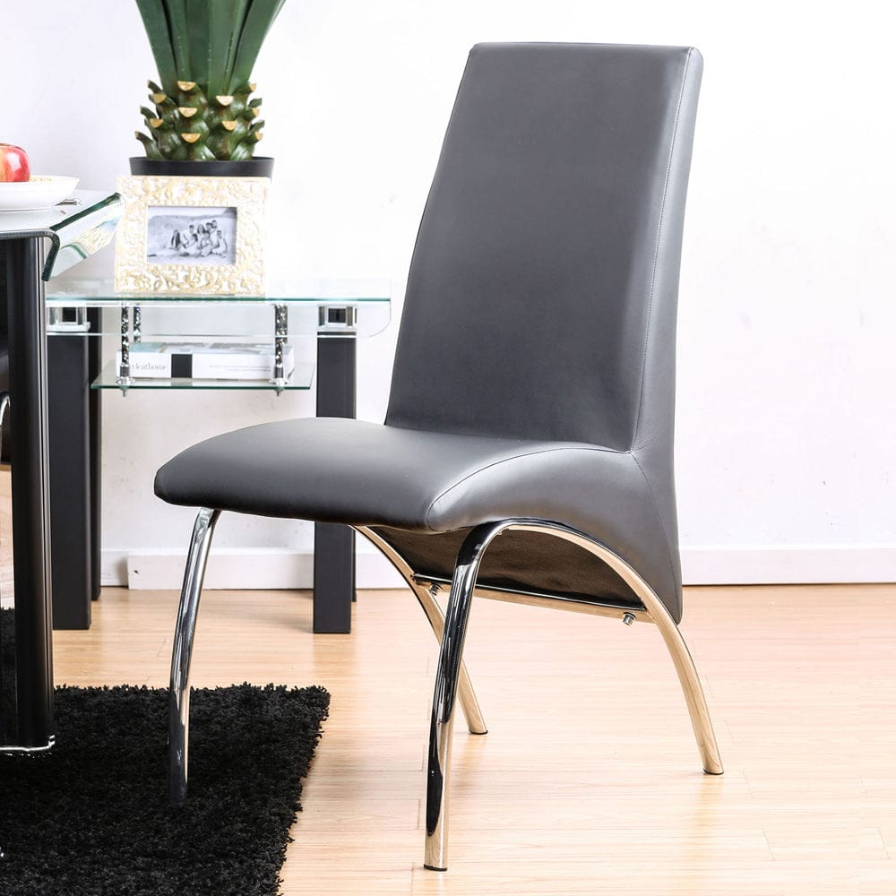 Furniture of America - Wailoa Side Chair Set of 2 in Gray/Chrome - CM8370GY-SC-2PK View 1