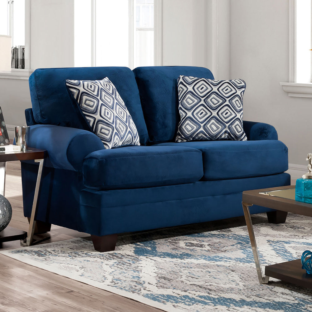 Furniture of America - Waldstone Loveseat in Navy - SM5176-LV View 1