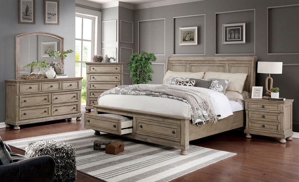 Furniture of America - Wells 5 Pc. Queen Bedroom Set w/ Chest in Gray - CM7568Q-5PC-CHEST View 1