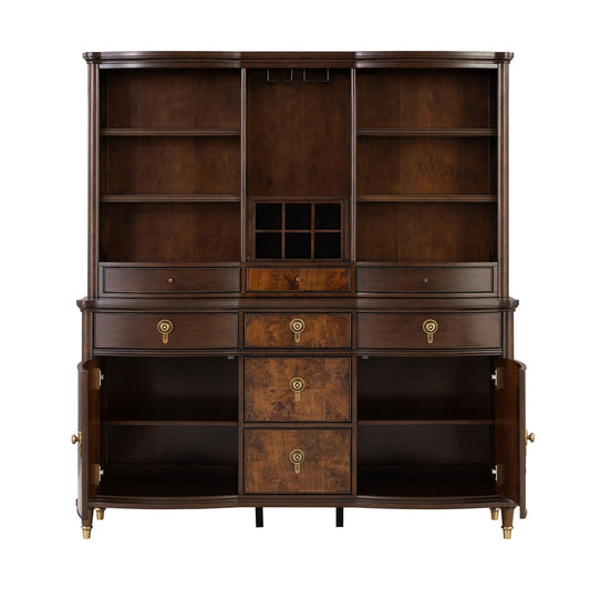 Furniture of America - Westerham Hutch & Buffet in Dark Cherry - FM34001CH-HB-SET View 2