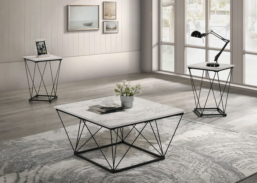 Furniture of America - Whetstone 3 Pc. Table Set in White - FM42901WH-3PK View 1