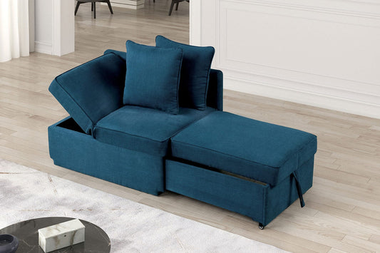 Furniture of America - Woburn Convertible Chair in Blue - FM6962BL View 2