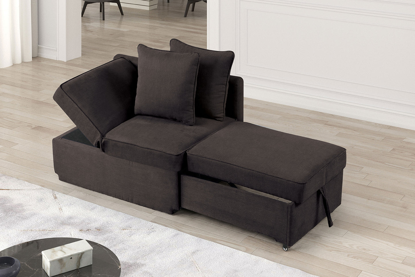 Furniture of America - Woburn Convertible Chair in Gray - FM6962GY View 2