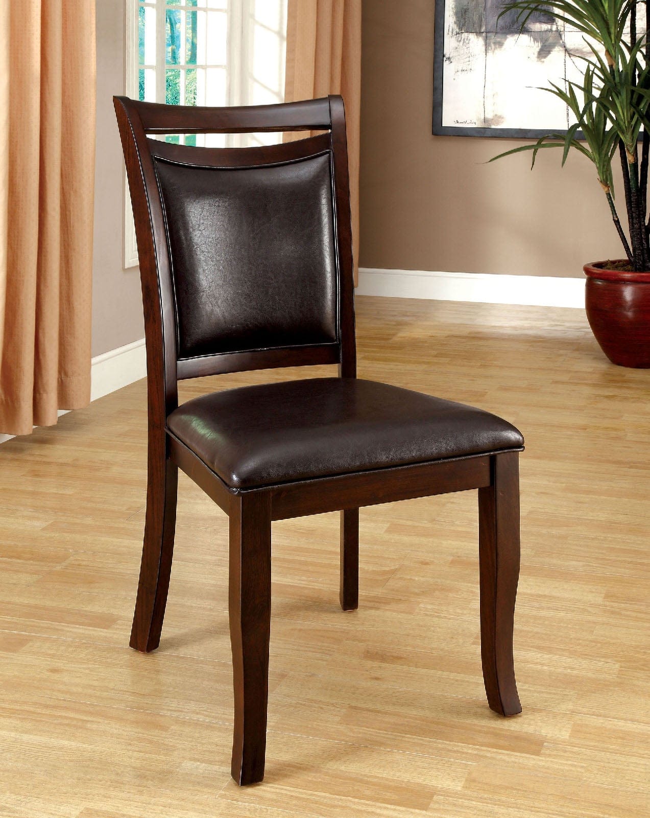 Furniture of America - Woodside 7 Pc. Dining Table Set (2AC+4SC) in Dark Cherry - CM3024T-7PC View 2