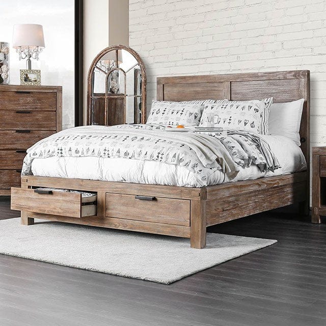 Furniture of America - Wynton Cal.King Bed in Weathered Light Oak - CM7360CK-BED