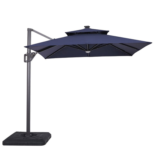 Furniture of America - Xico 8' SQ Umbrella with Base in Blue - LA-A030BL+BASE View 2