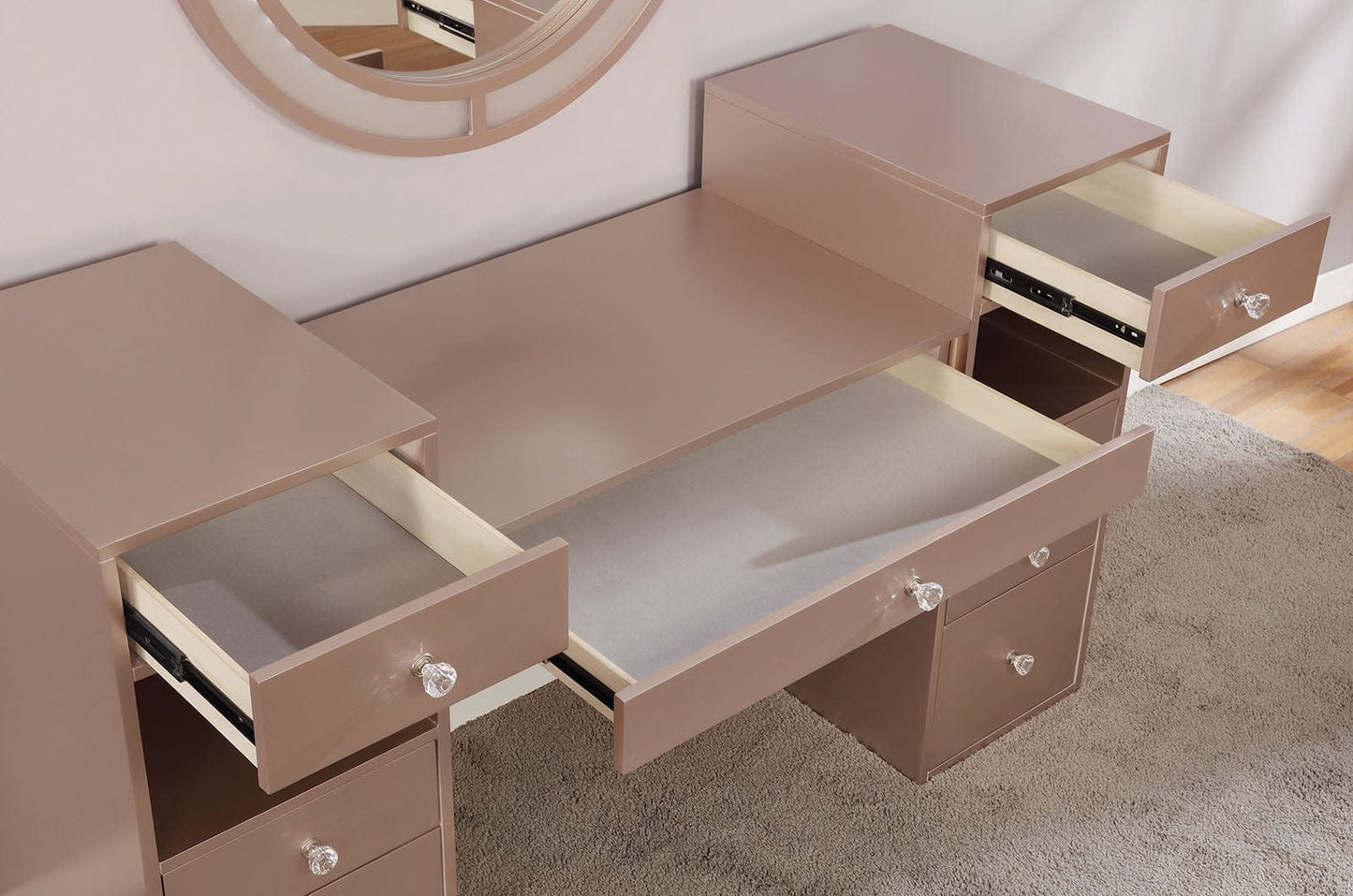 Furniture of America - Yasmine Vanity Set in Tiffany Blush - FOA-DK5683PK-PK View 4