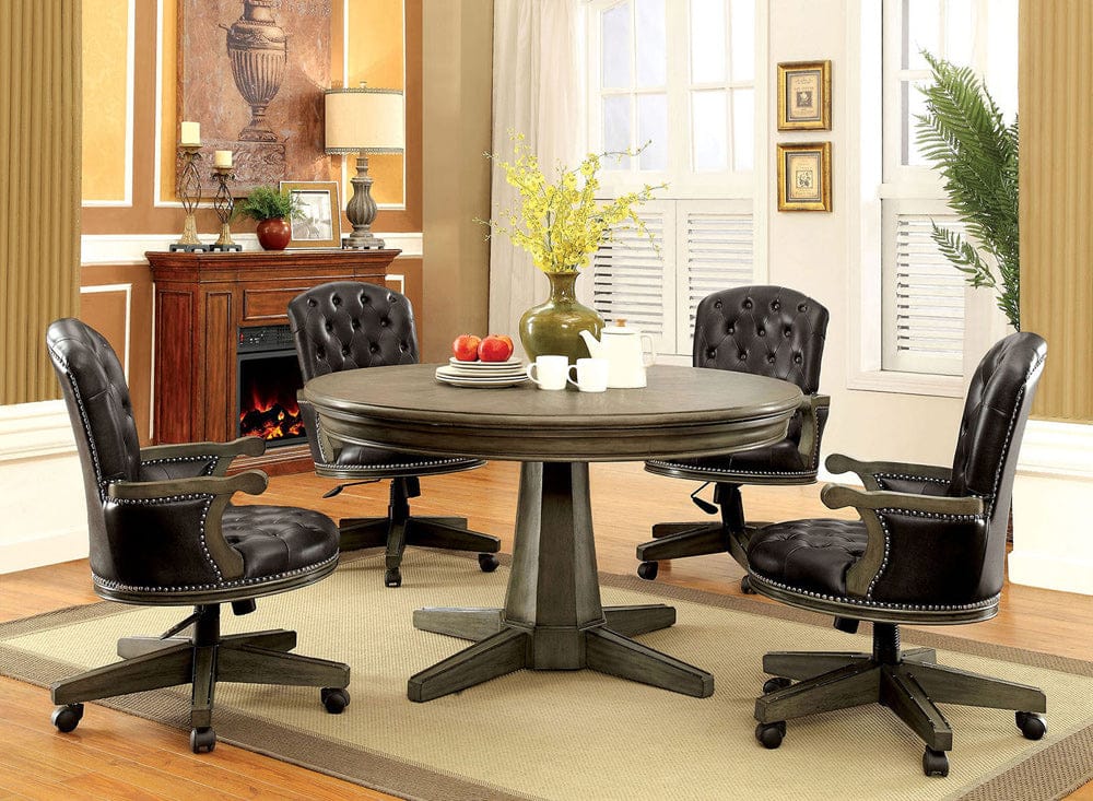 Furniture of America - Yelena 5 Pc. Dining Table Set in Gray/Black - CM-GM357T-5PC View 1