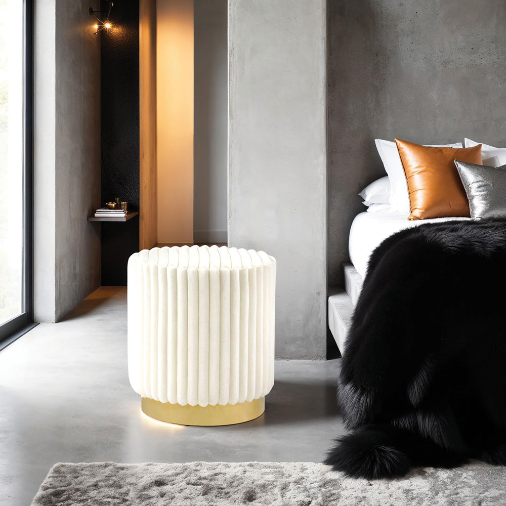 Furniture of America - Yolanda Stool in Beige - FM-AC8001WH View 1
