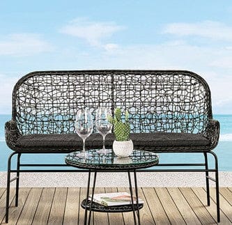 Furniture of America - Zalika Patio Bench - FM80010BK-BN View 1