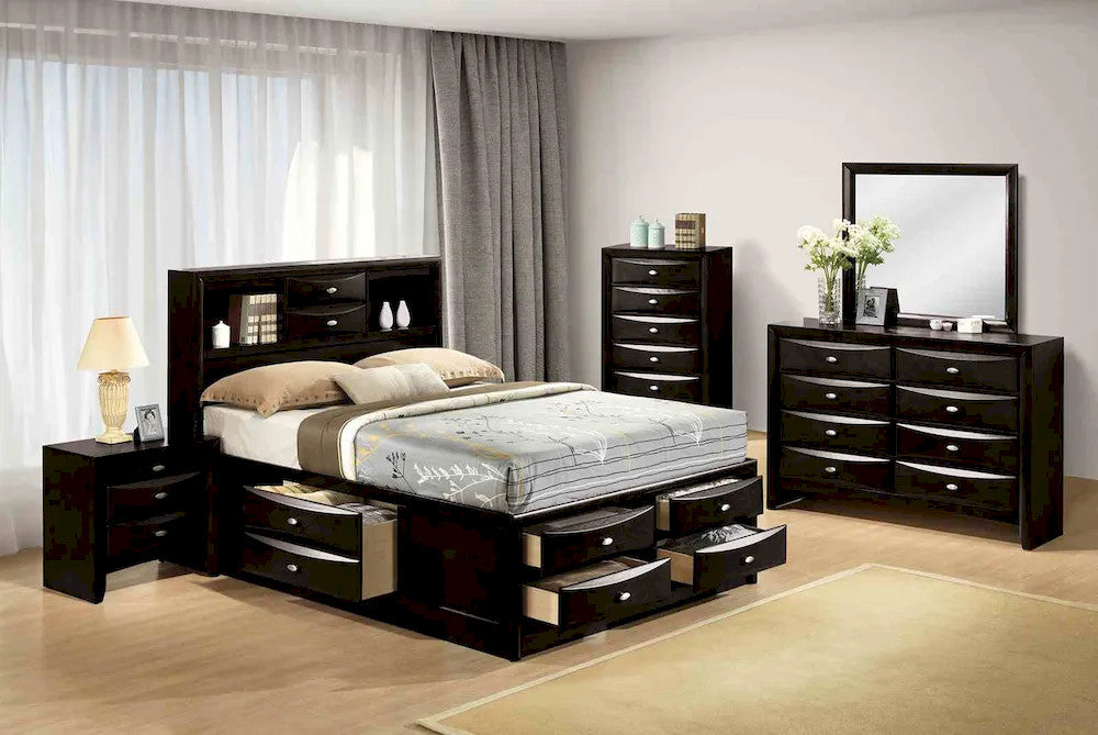 Furniture of America - Zosimo - 4 Pc. Queen Bedroom Set w/ Chest - Black - FM7210BK-Q-5PC-CHEST view 1