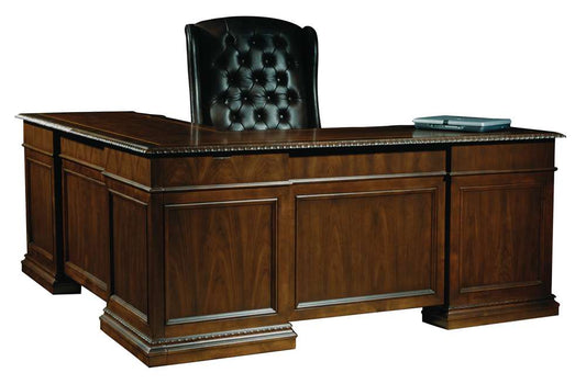 Hekman Furniture - Old World Walnut Burl - Executive L-shape Desk - 79167 veiw 2