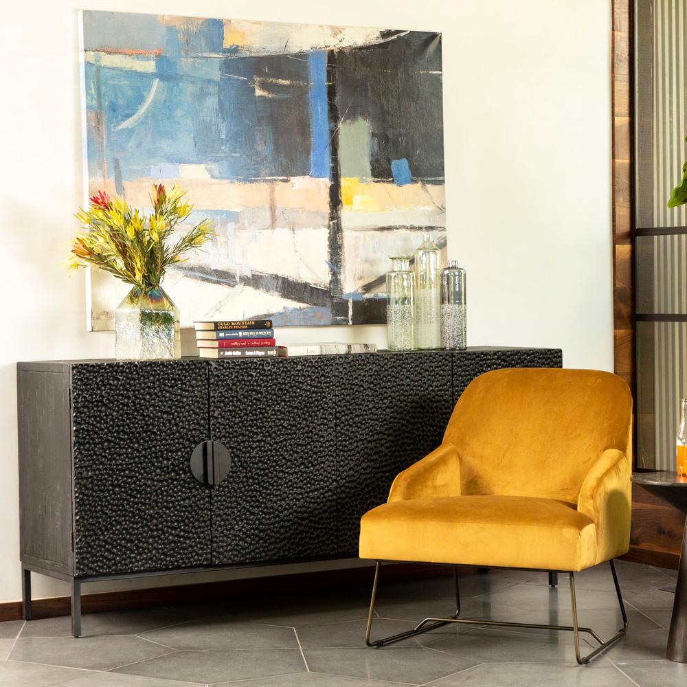 Henry & Mason - Allegen Reclaimed Pine Sideboard in Black with Antique Iron Legs - DV7073 veiw 5