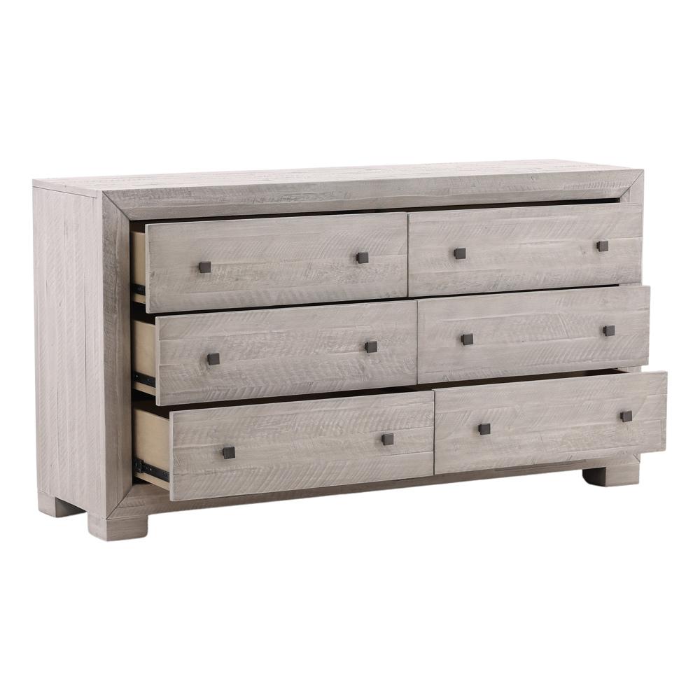 Henry & Mason - Andre Solid Acacia Wood 6 Drawer Double Dresser in Gray wash - DV7178 veiw 5