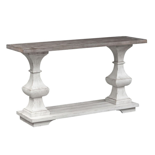 Henry & Mason - Arizona Sofa Table in Heavy Distressed White with Gravel Tops - AFA02393 view 2