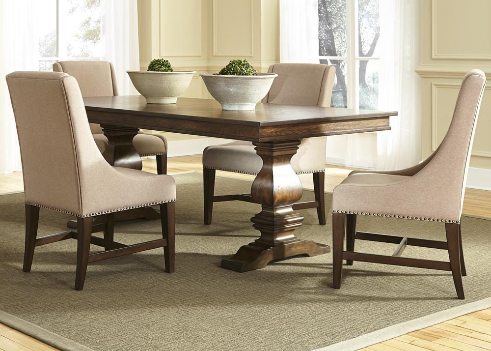 Henry & Mason - Bastian 5 Piece Trestle Table Set in Antique Brownstone - AFA01931 view 1