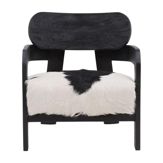 Henry & Mason - Benoit Black Teak Wood with Black and White Goat Hide Upholstery - DV7036 veiw 2