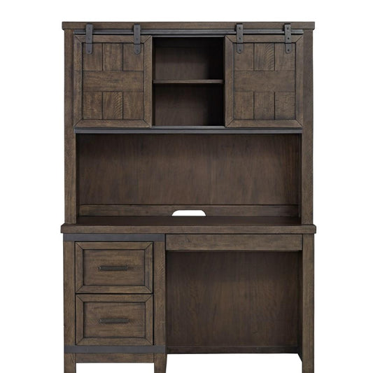 Henry & Mason - Briar Cliff 2 Piece Desk Set in Rock Beaten Brown with Saw Cuts - AFA03689 view 2