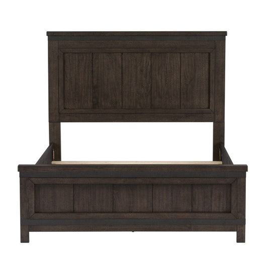 Henry & Mason - Briar Cliff Full Panel Bed in Rock Beaten Brown with Saw Cuts - AFA03687 view 2