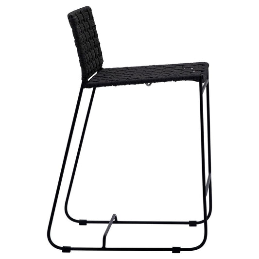 Henry & Mason - Cabott Powder Coated Iron Outdoor Counter Stool with Woven Black Rope - DV7235 veiw 2