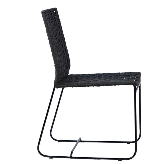 Henry & Mason - Cabott Powder Coated Iron Outdoor Dining Chair with Woven Black Rope - DV7234 veiw 2
