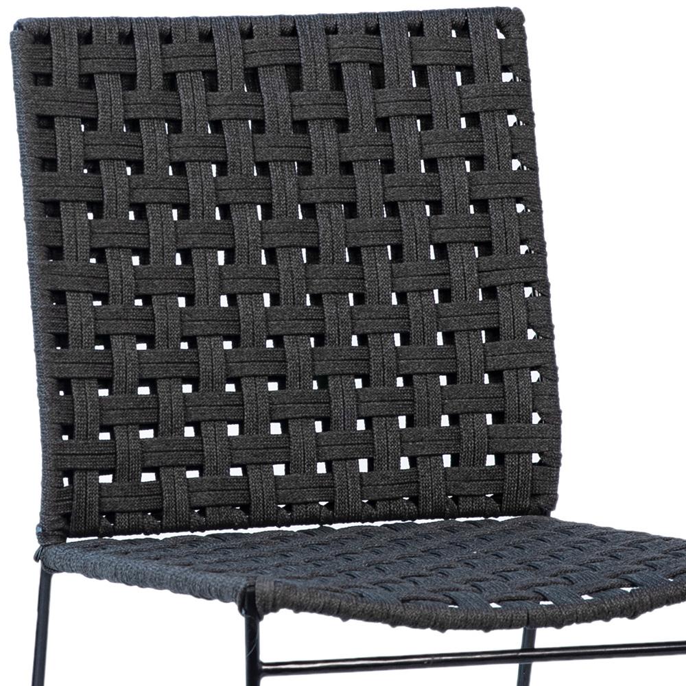 Henry & Mason - Cabott Powder Coated Iron Outdoor Dining Chair with Woven Black Rope - DV7234 veiw 5