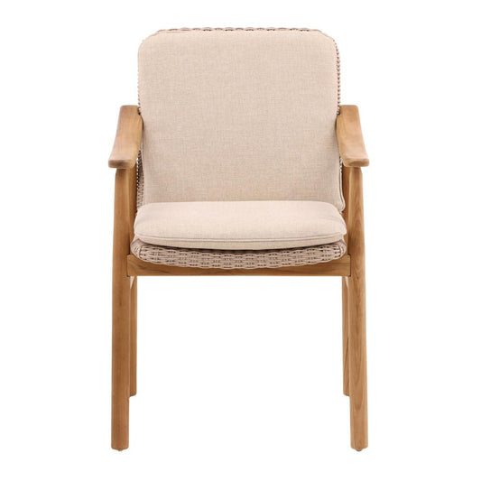 Henry & Mason - Chauncy Outdoor Dining Chair in Beige Olefin and Teak - Set of 2 - DV7067 veiw 2
