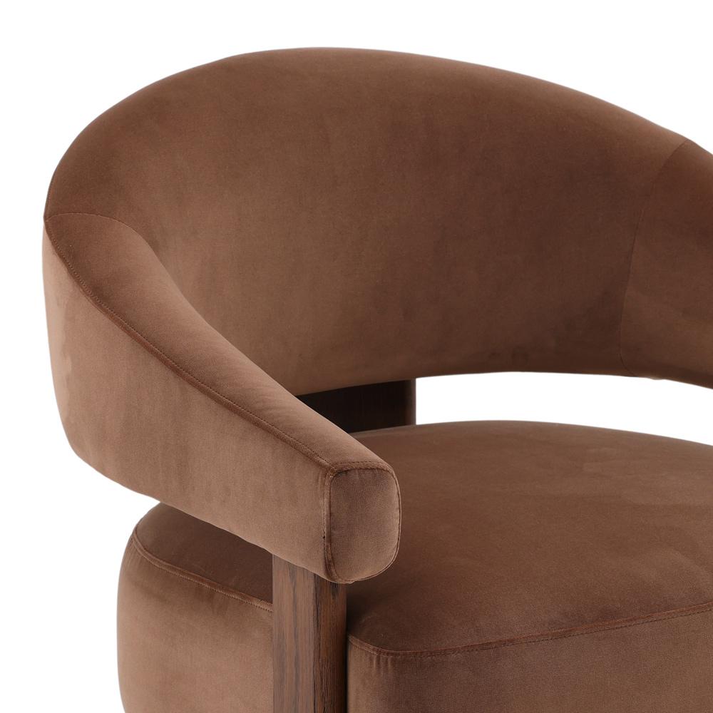 Henry & Mason - Dade Chocolate Brown Ash Wood Occasional Chair with Rich Brown Velvet Upholstery - DV7137 veiw 5