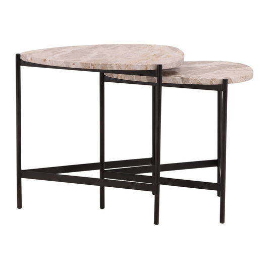 Henry & Mason - Darne Iron Nesting Tables with Natural Tendu Marble Top - DV7485 veiw 2