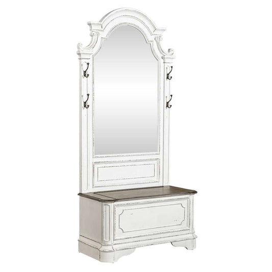 Henry & Mason - Dogwood Estate 2 Piece Hall Tree Set in Antique White & Weathered Bark - AFA02159 view 2