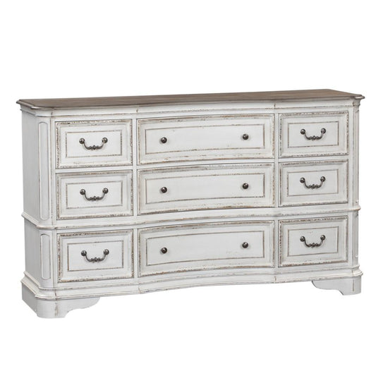 Henry & Mason - Dogwood Estate 9 Drawer Dresser in Antique White & Weathered Bark - AFA01964 view 2