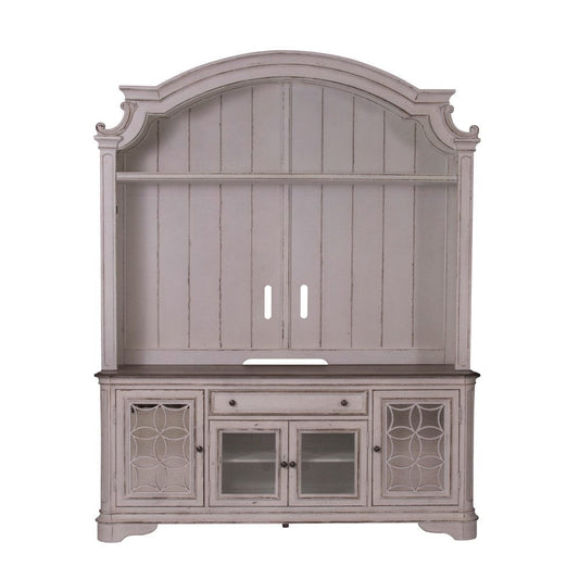 Henry & Mason - Dogwood Estate Entertainment Center in Antique White & Weathered Bark - AFA02069 view 2