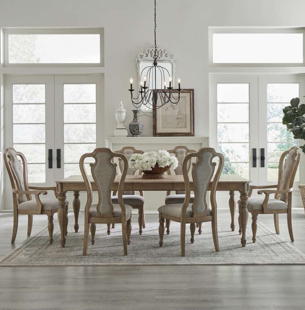 Henry & Mason - Dogwood Estate Opt 7 Piece Rectangular Table Set in Weathered Bisque - AFA02138 view 1