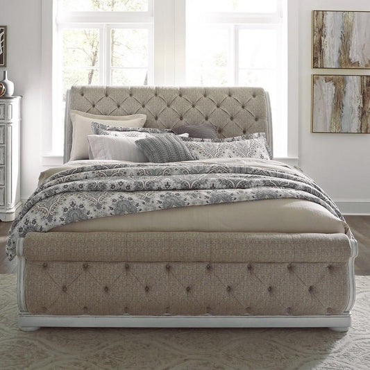 Henry & Mason - Dogwood Estate Queen Uph Sleigh Bed in Antique White & Weathered Bark - AFA02016 view 2