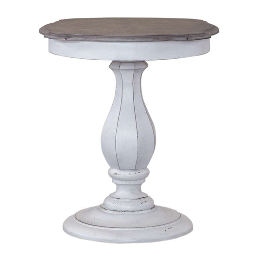 Henry & Mason - Dogwood Estate Round Accent Table in Antique White & Weathered Bark - AFA01937 view 2