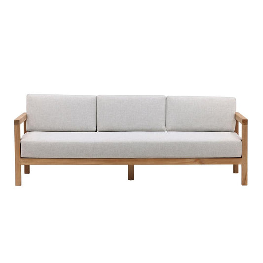 Henry & Mason - Dundee Teak Wood and Rattan Outdoor Sofa Light Gray - DV7680 veiw 2