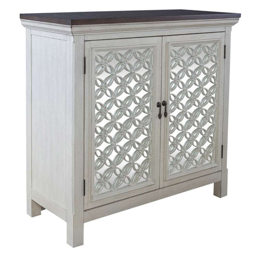 Henry & Mason - East Peak 2 Door Accent Cabinet in Wirebrushed Gray & White with Worn Wood Tops - AFA01748 view 2